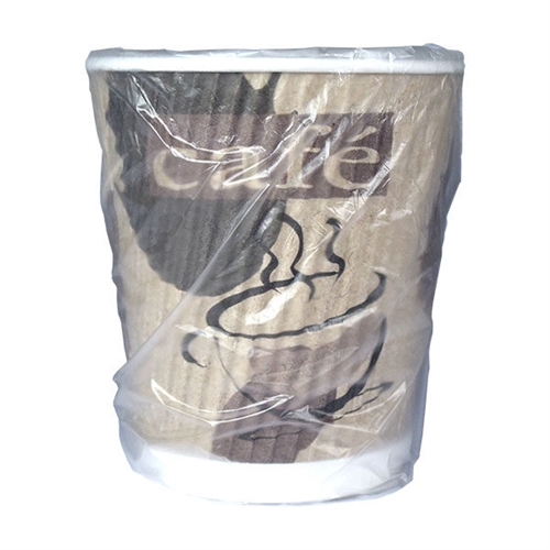 Wrapped Rtec Cups Generic Ripple Cafe Design Individually Wrapped Cup